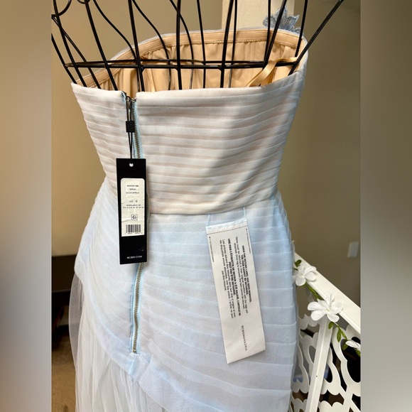 BCBG Pastel Blue Strapless Layered Tulle Dress - Picture 5 of 5